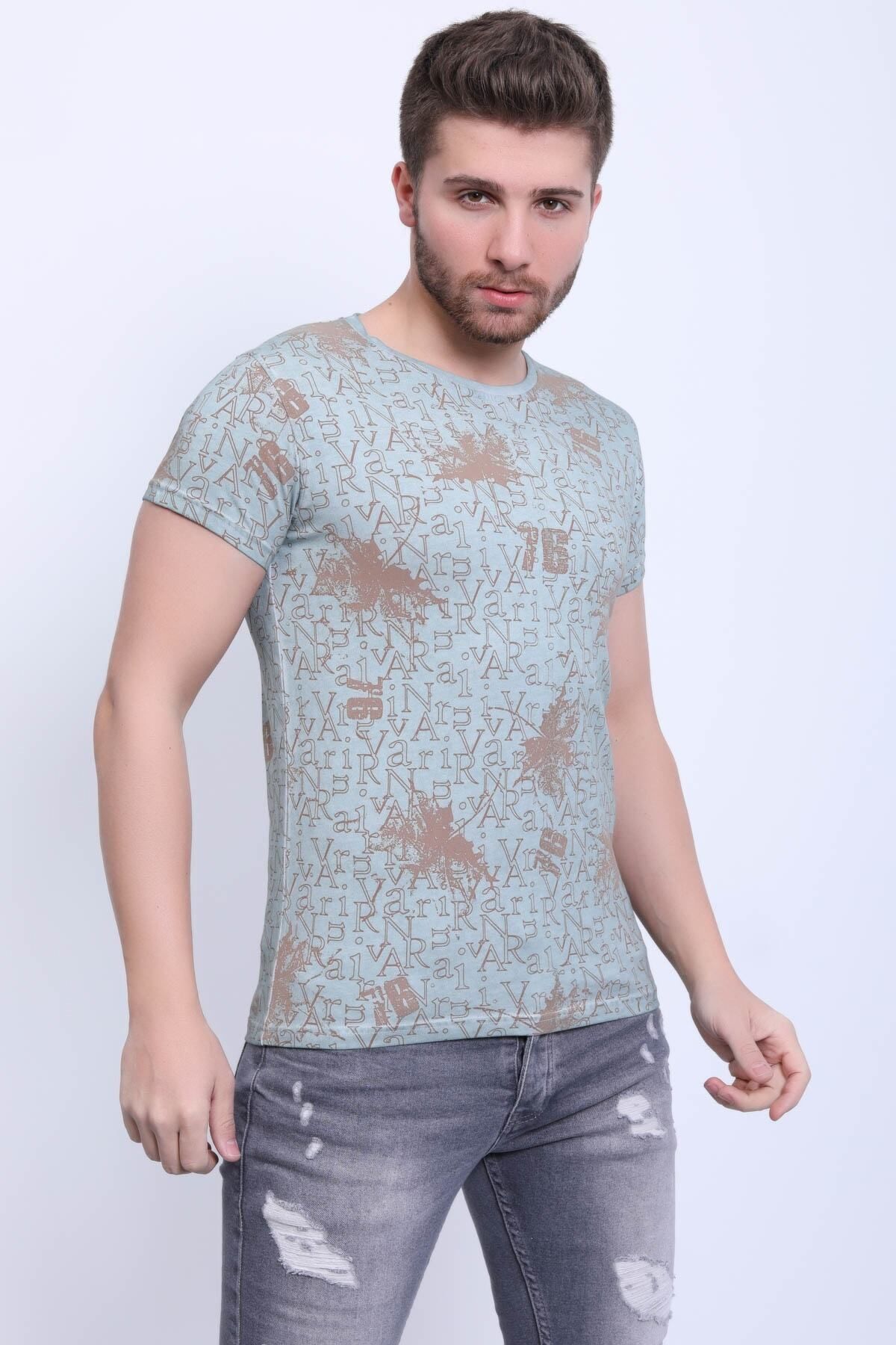 Avinar Unisex Bisiklet Yaka Baskılı Yıkamalı T-shirt