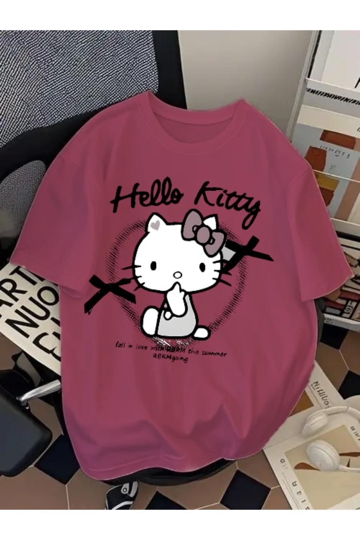 EQİ Hello Kitty Baskılı Oversize T-Shirt