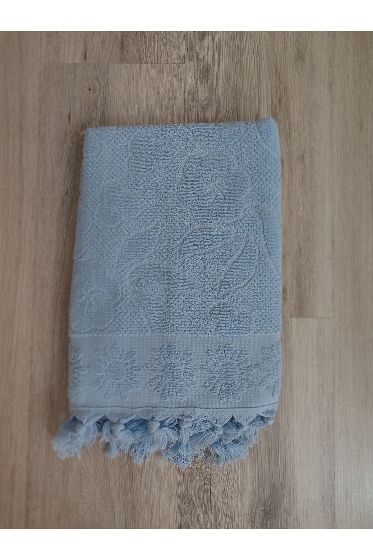 BELİNİS 70 X 140 JAKARLI BANYO HAVLUSU MAVİ