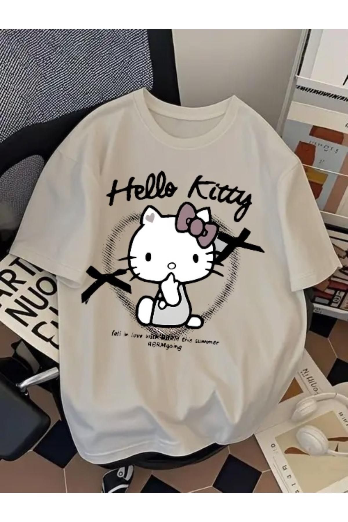 EQİ Hello Kitty Baskılı Oversize T-Shirt