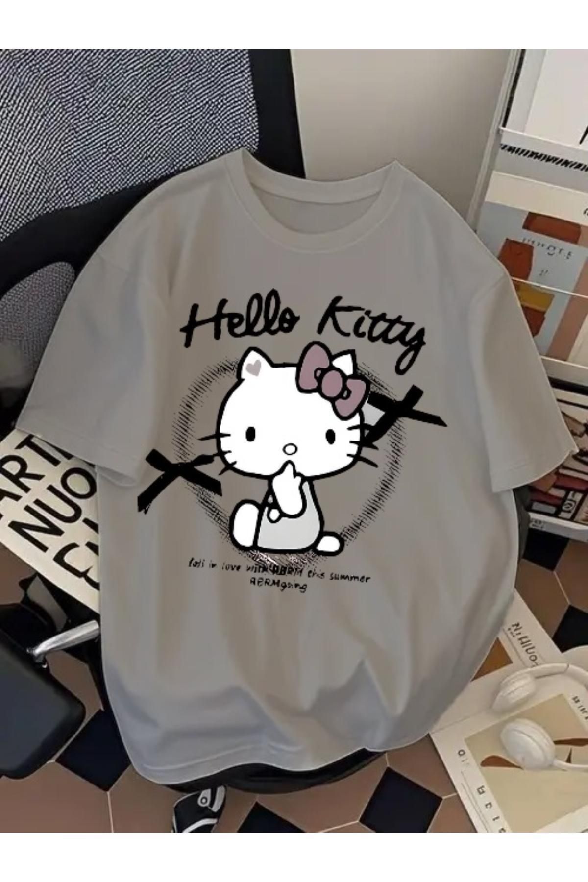 EQİ Hello Kitty Baskılı Oversize T-Shirt