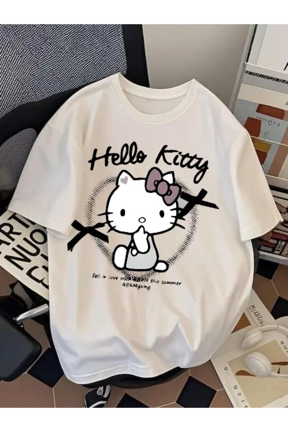 EQİ Hello Kitty Baskılı Oversize T-Shirt