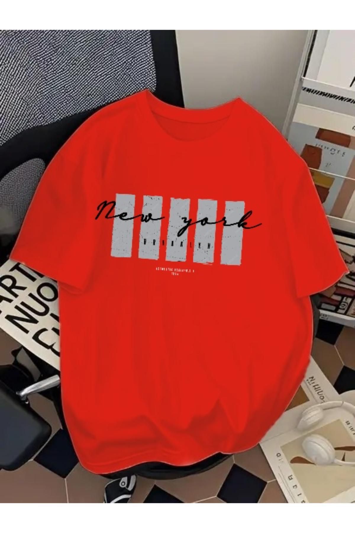 EQİ New York Brooklyn Baskılı Oversize T-Shirt