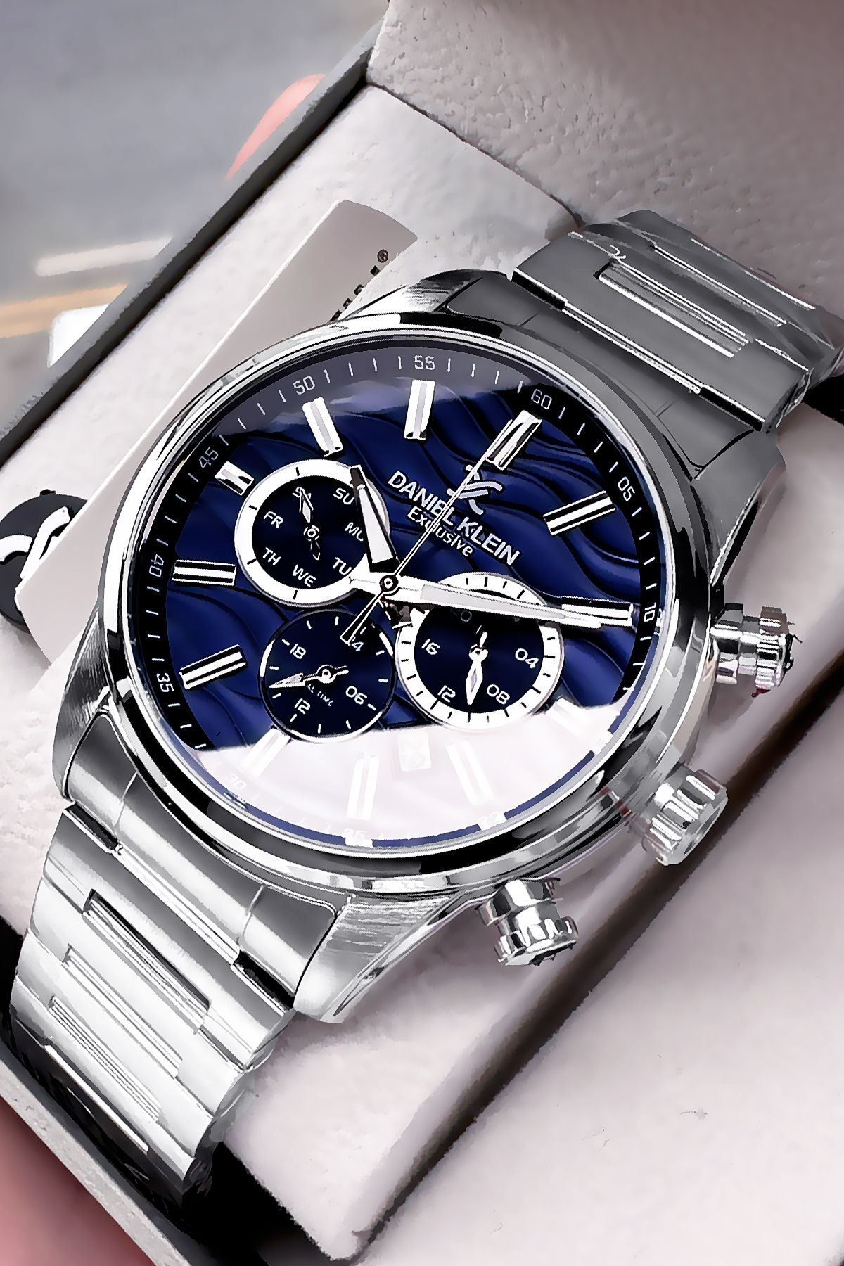 Daniel Klein Exclusive Erkek Kol Saati 3 Atm Su Geçirmez Gümüş Renk Çelik Kordon Hediye Bileklik DKE2129C3