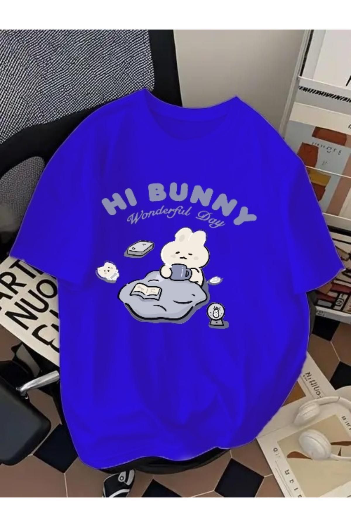 EQİ Hi Bunny Baskılı Oversize T-Shirt