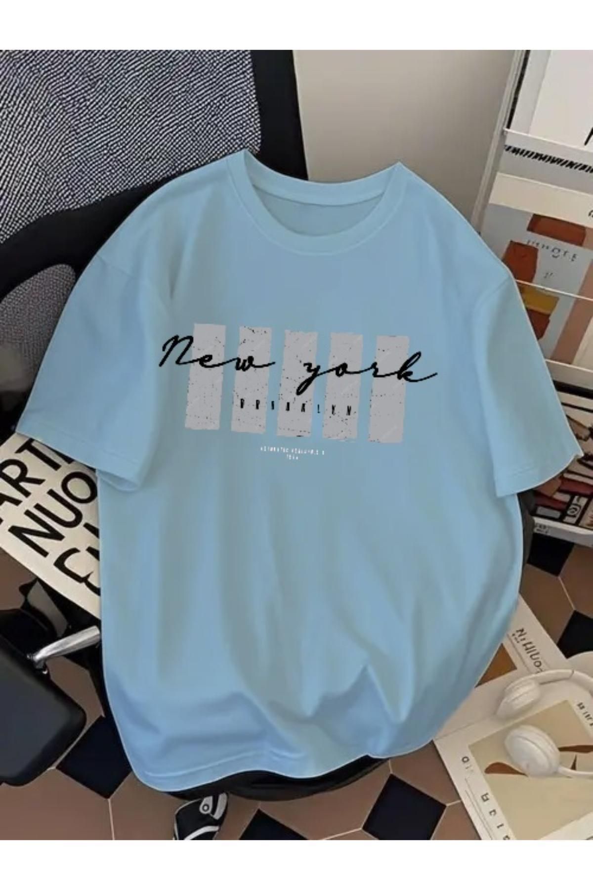 EQİ New York Brooklyn Baskılı Oversize T-Shirt