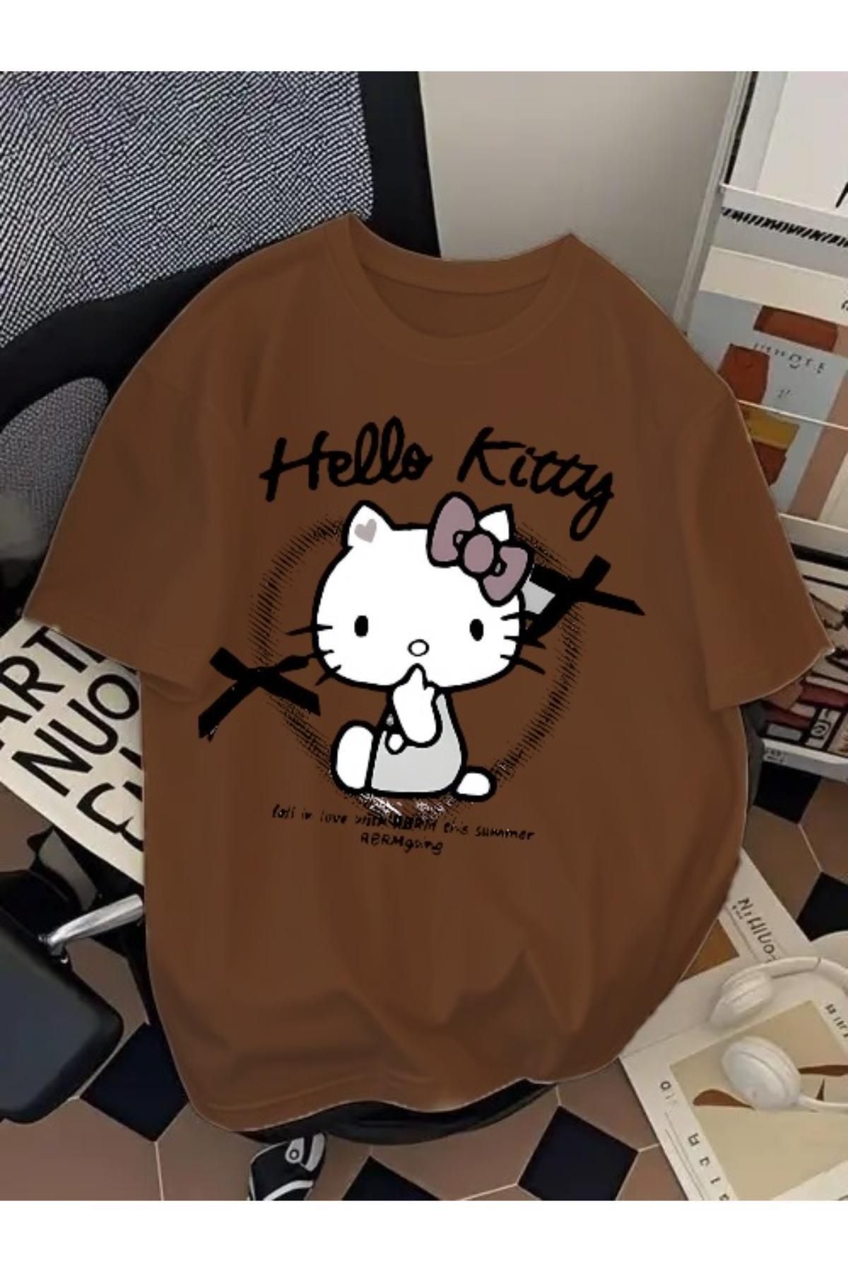 EQİ Hello Kitty Baskılı Oversize T-Shirt