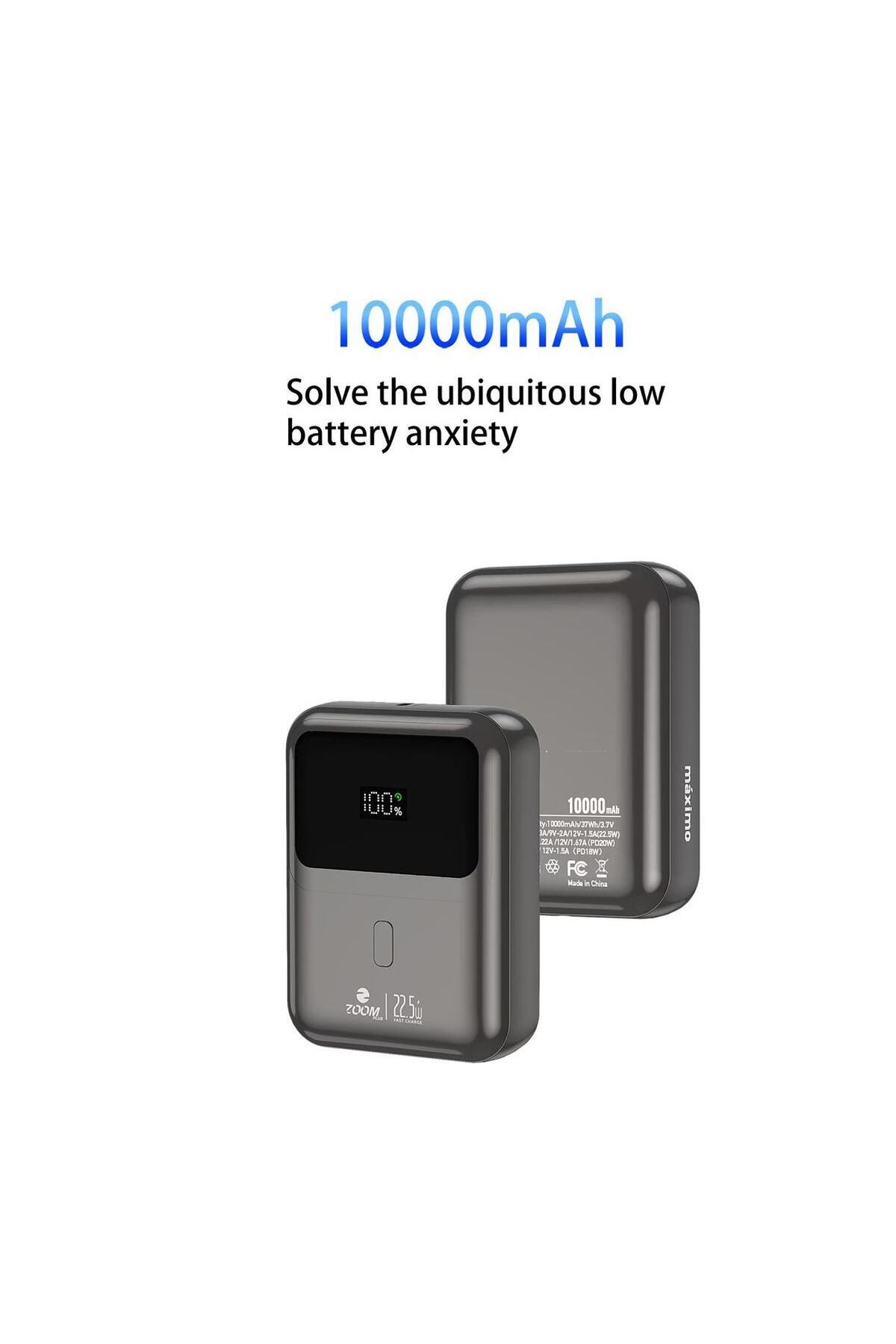 باور بانك 10000 مللي أمبير/ساعة مع شحن سريع 22.5 واط بتصميم أنحف ومنافذ عالمية USB-A و USB-C
