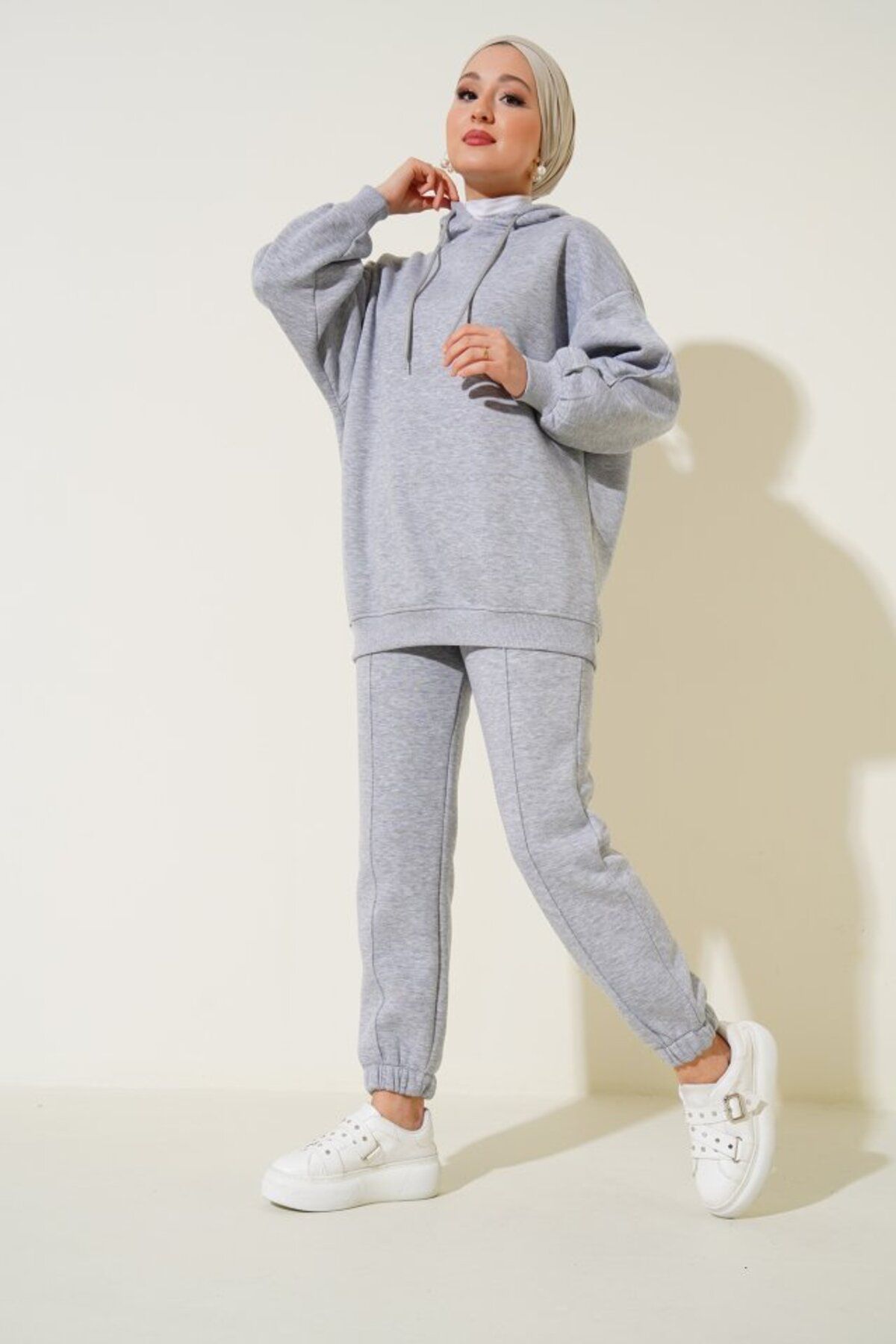 novafems 55434 Oversize Eşofman Takımı - Gri