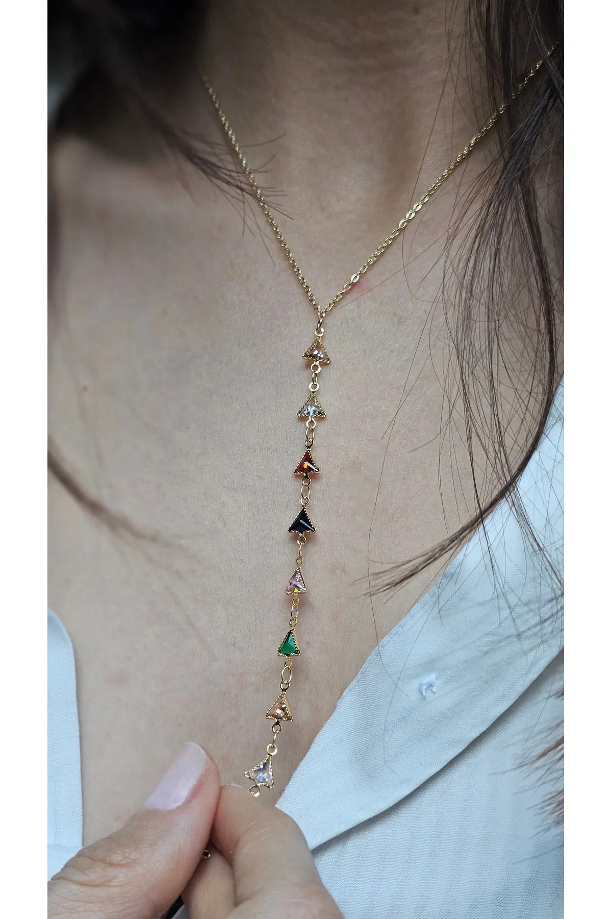 LAVİNYAMJEWELLERY Renkli Y Kolye Serisi | Hassas Ciltlere Özel | 316L Medikal Alaşımsız Çelik