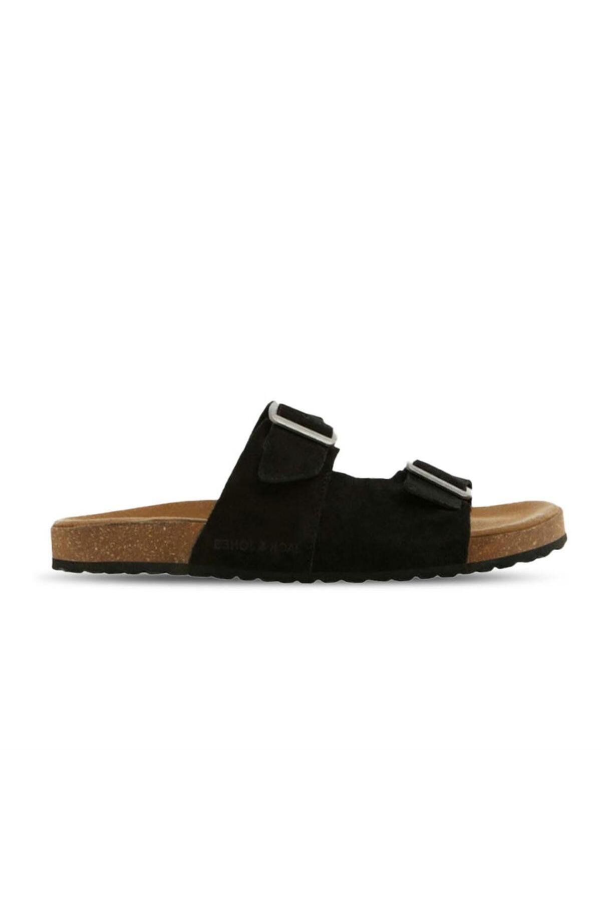 دمپایی سیاه مردانه Jack Jones چرمی جک جونز Jack & Jones