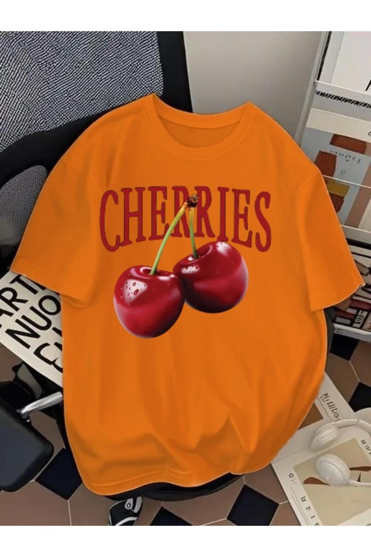 EQİ Cherries Baskılı Oversize T-Shirt