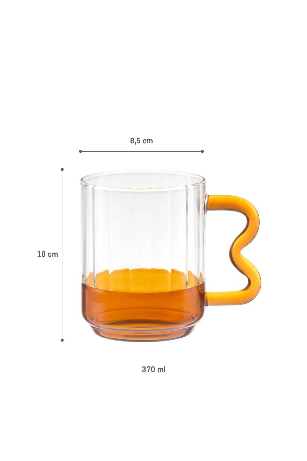 Madame Coco-Rona Borosilicate Glass Mug - Yellow - 370 ml 3
