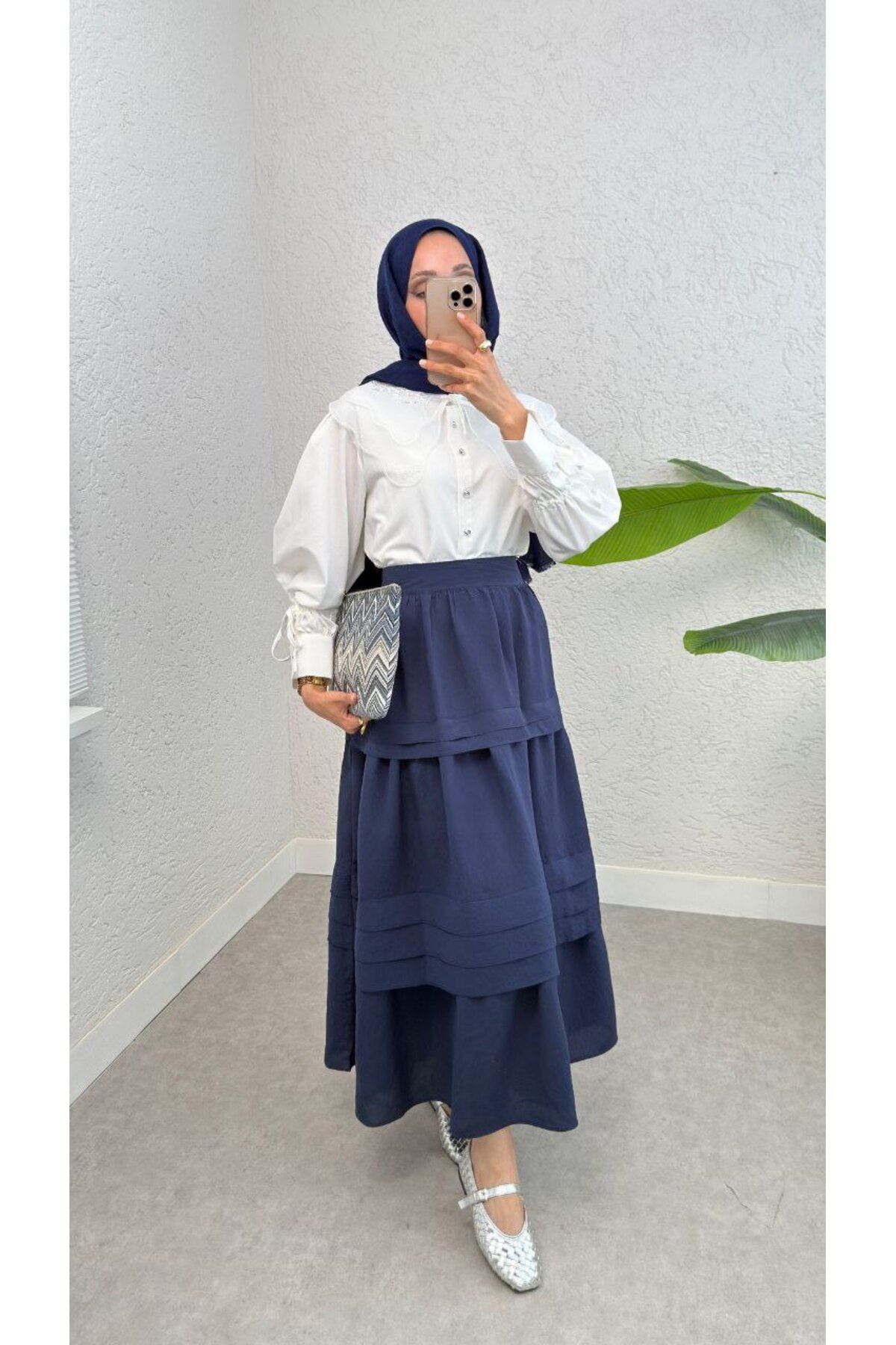 BisuModa FIRFIR DETAYLI İNCE MODAL KUMAŞ ETEK