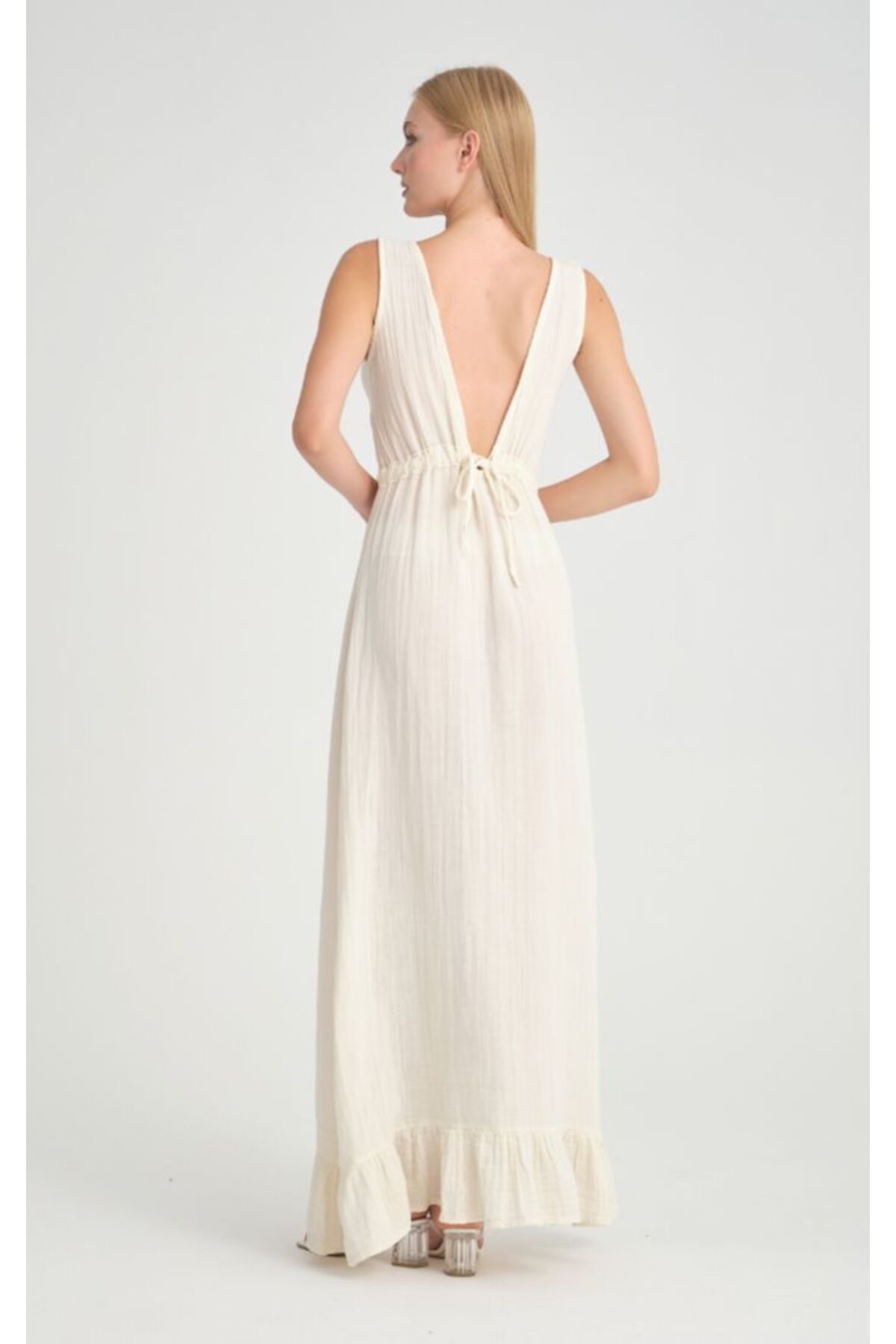 MODAGK Boho Müslin Keten Elbise