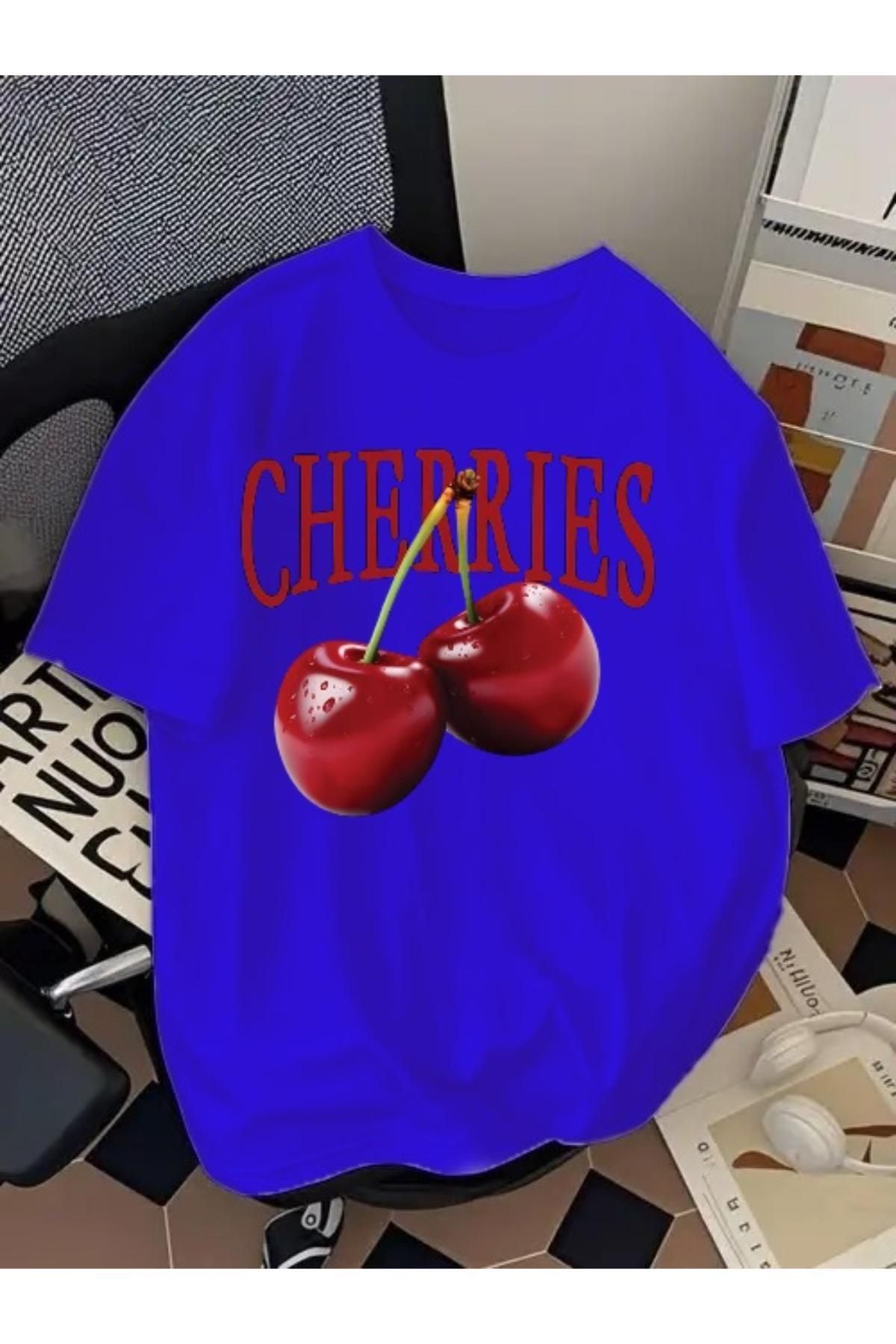 EQİ Cherries Baskılı Oversize T-Shirt