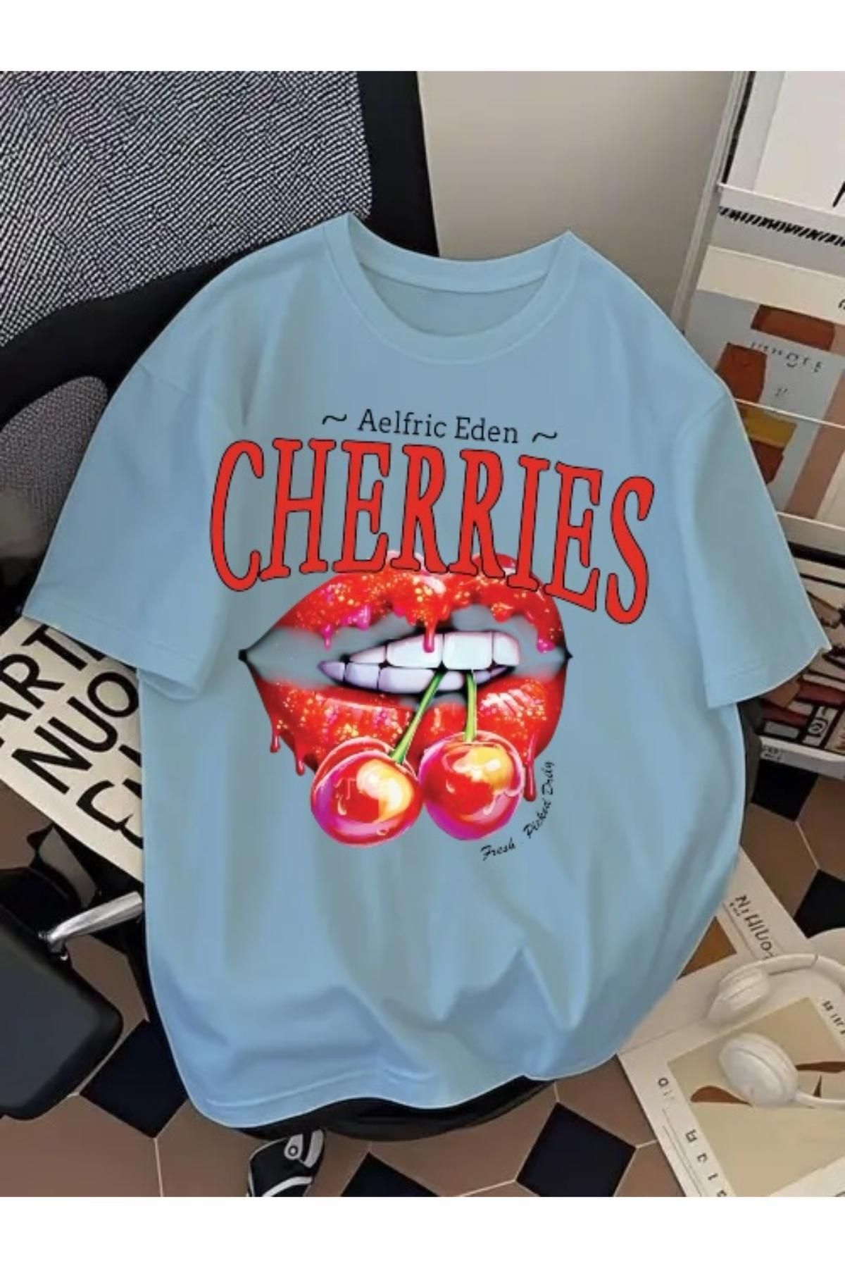 EQİ Cherries Baskılı Oversize T-Shirt