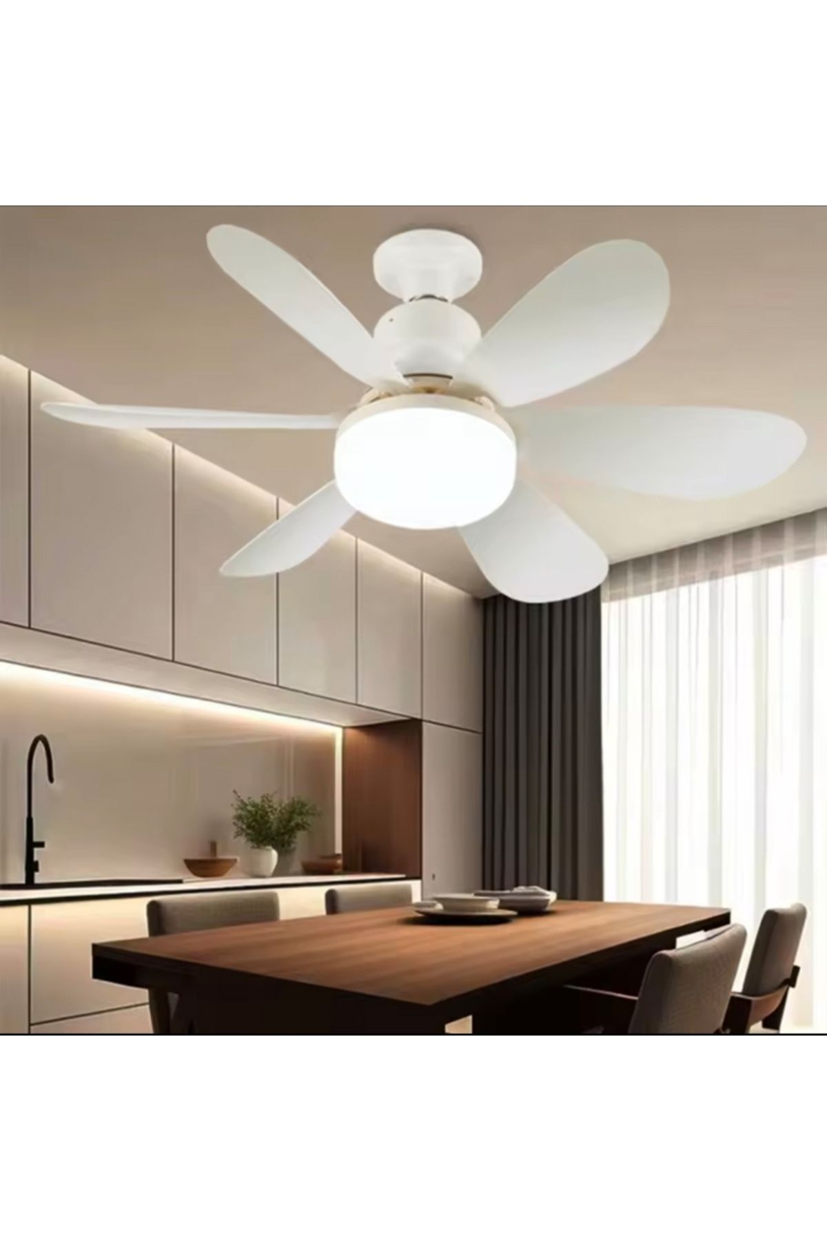 Cata lodos led ışıklı kumandalı fan E27 duylu, fan vantilatör 62w