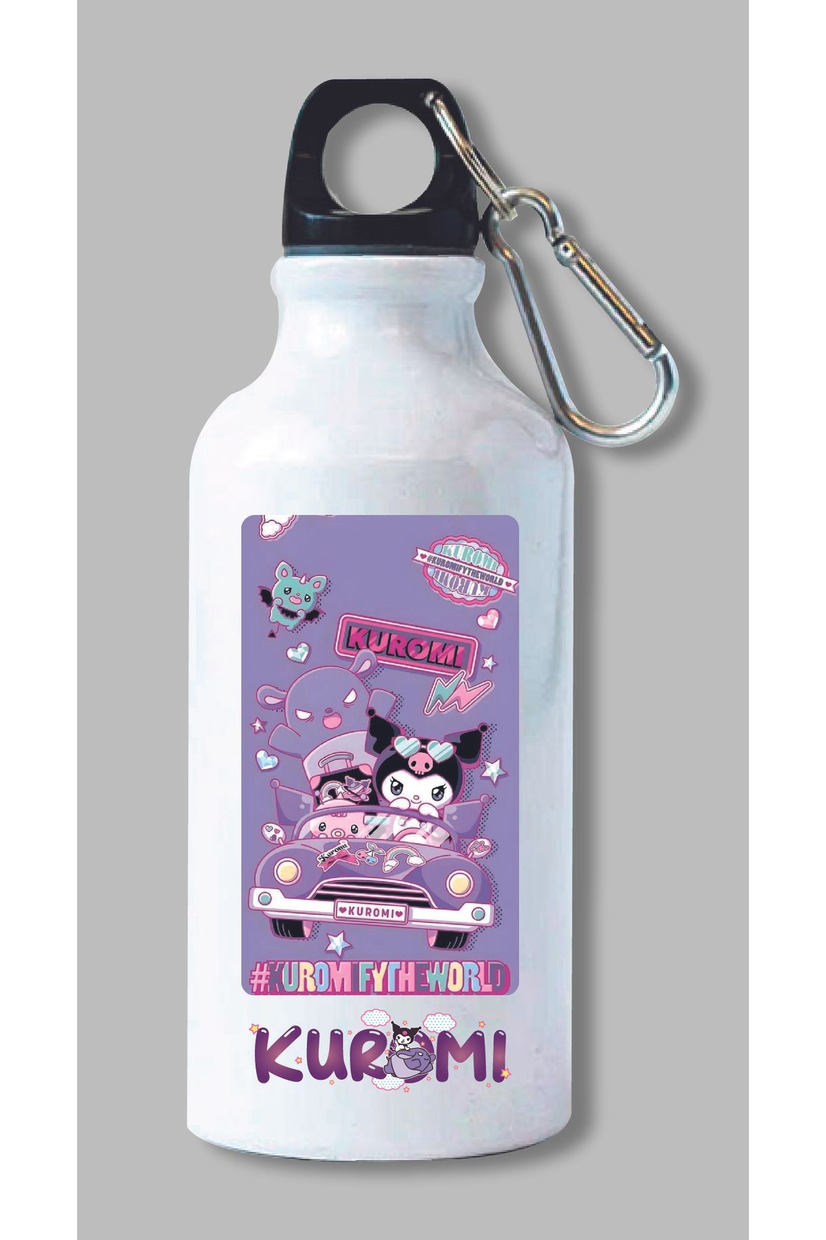 DKDZ SHOP Kuromi Baskılı Metal Suluk 600ml.