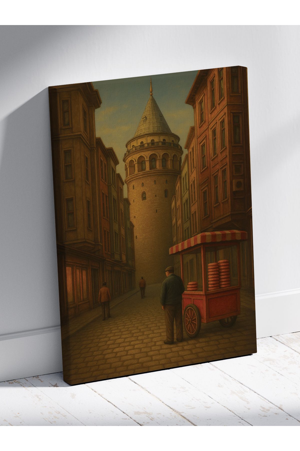 HonataDizayn Galata Kulesi Temalı Kanvas Tablo | %100 Pamuk Kumaş | Asılmaya Hazır | İstanbul Sokakları