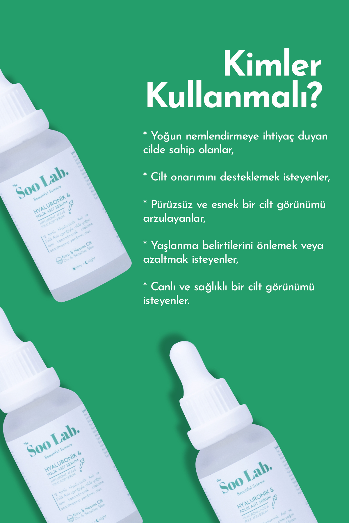 Kuru ve Hassas Ciltler için Hyaluronic Acid Serum | 30 ml — 8684824382034 — تصویر 4 از 5