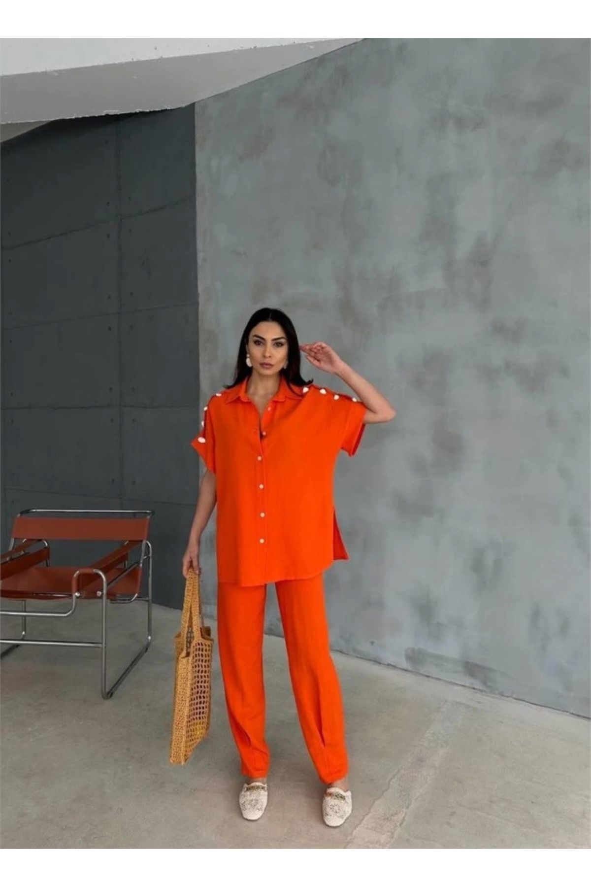 Silerra OUZ İDYE IRAI BUZ PAÇA PENİ PANTOON TAKI Orange