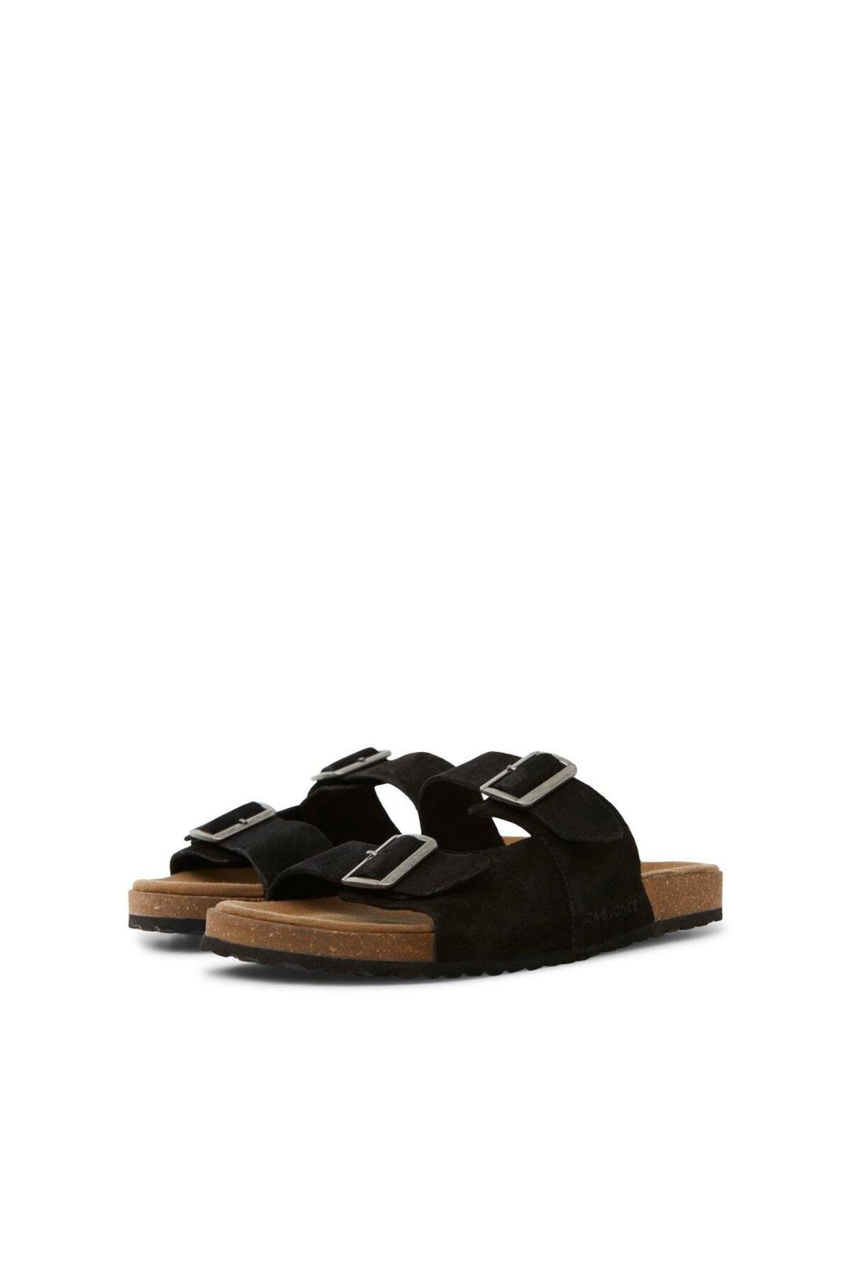 دمپایی سیاه مردانه Jack Jones چرمی جک جونز Jack & Jones