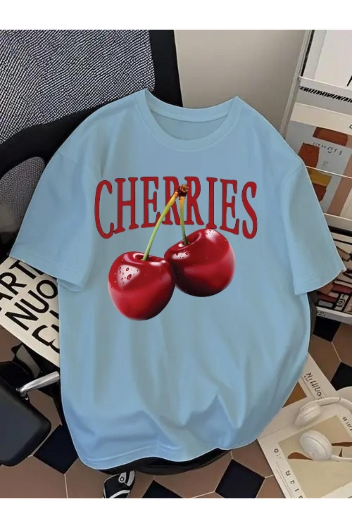 EQİ Cherries Baskılı Oversize T-Shirt