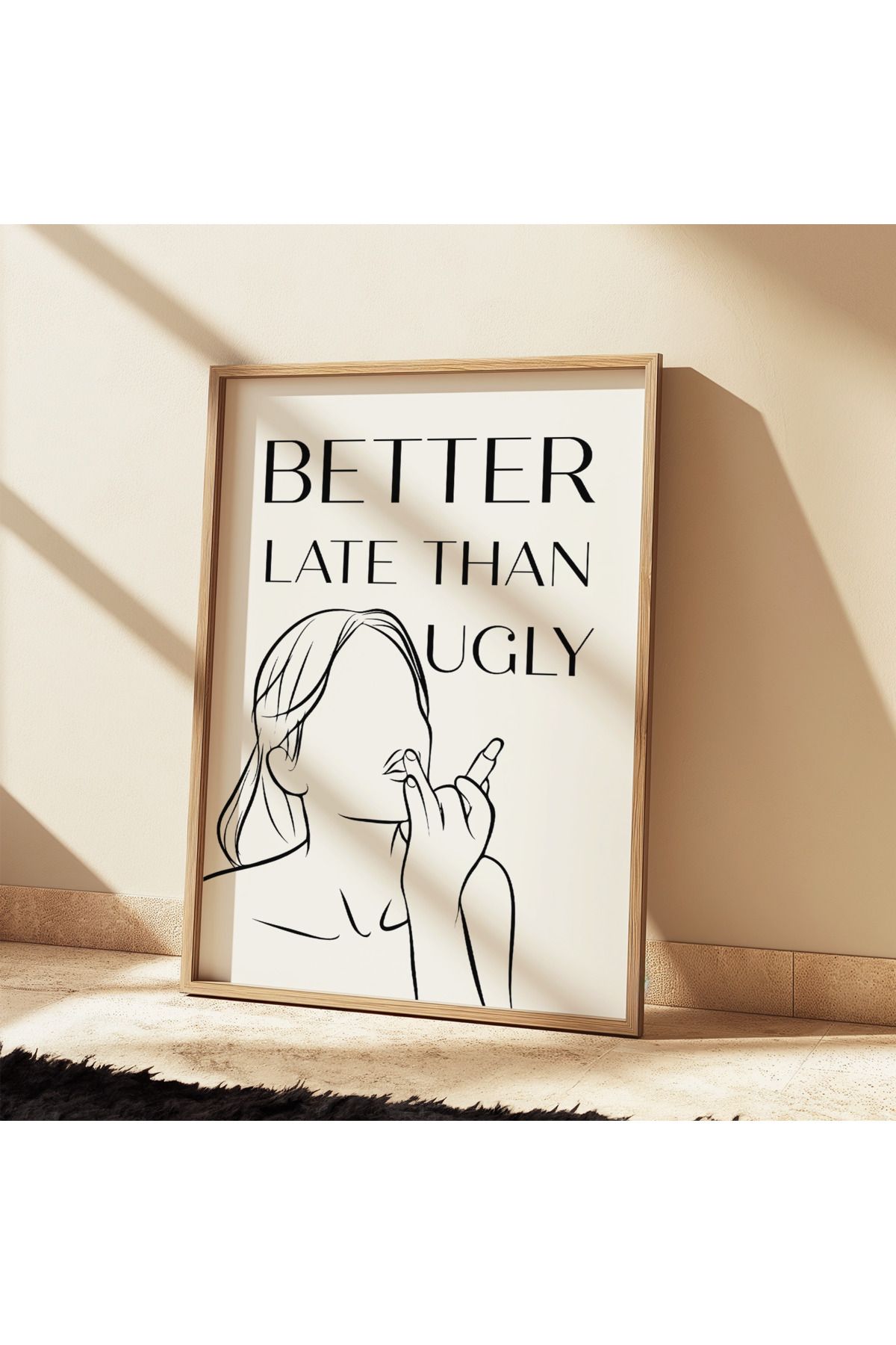 DES VU PRINT Better Late Than Ugly, Bakım Güzellik Pinterest Temalı Çerçevesiz Poster