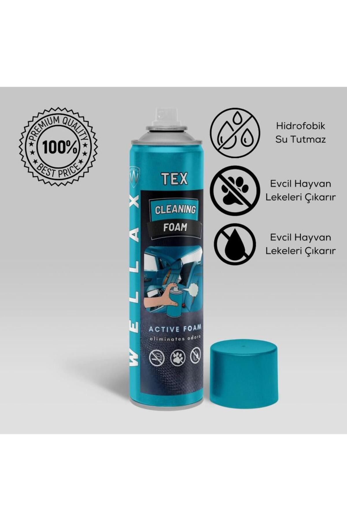 WELLAX Döşeme Temizleyici Köpük 600 ml Araba Oto Koltuk Torpido Deri Temizleyici Leke Çıkartıcı
