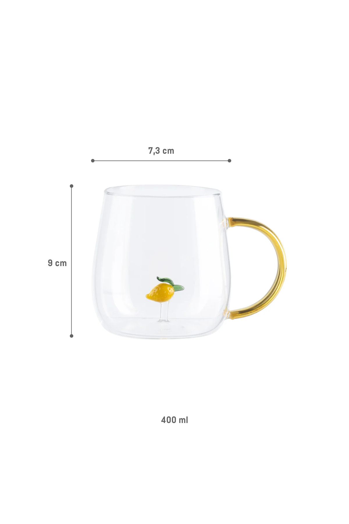 Madame Coco-Lucia Borosilicate Glass Mug - Yellow - 400 ml 6