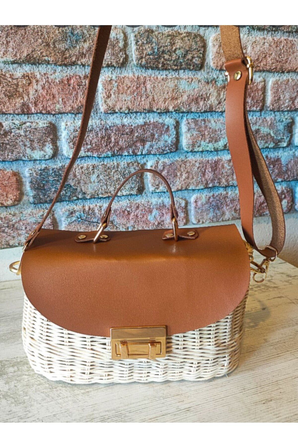 Şania Doğal Rattan bambu çantası