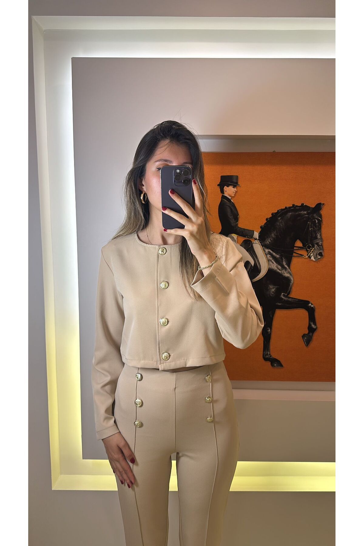 todays co Krem Rengi Ceket Pantolon Alt Üst Takım