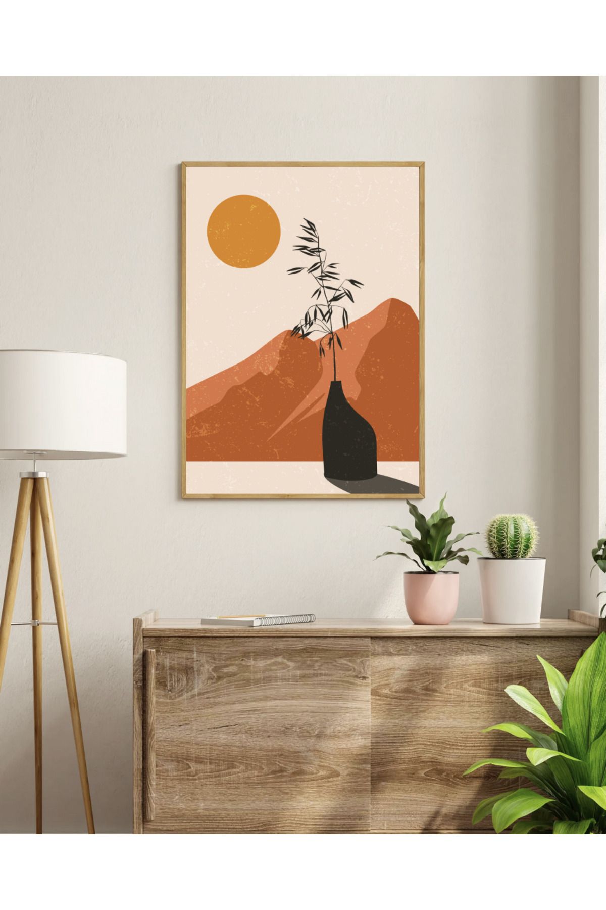 Tuba Decor Tek parça Ahşap Çerçeve Görünümlü MDF Tablo