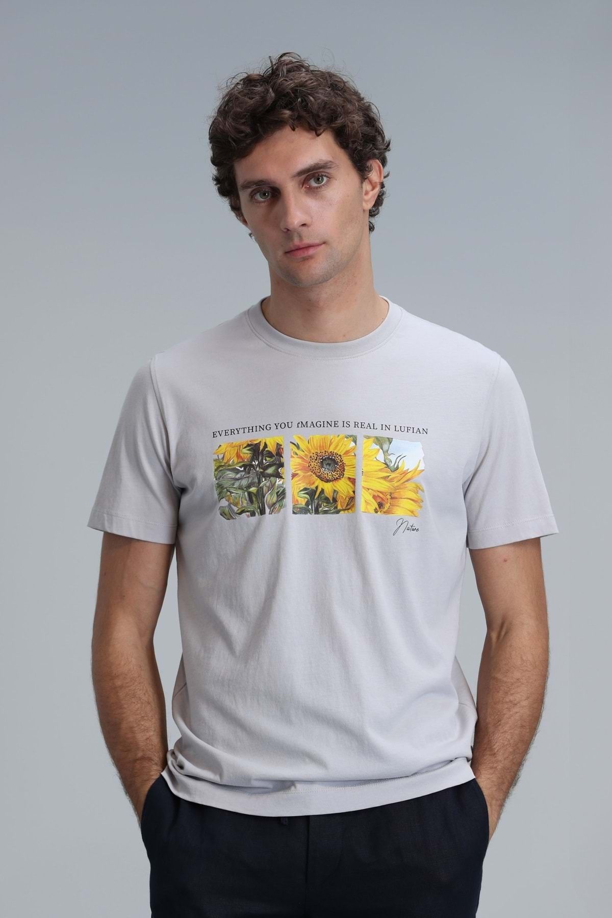 Kocamanlar Ayakkabı Lufian 111020192 June Modern Grafik T- Shirt Erkek T-Shirt TAŞ