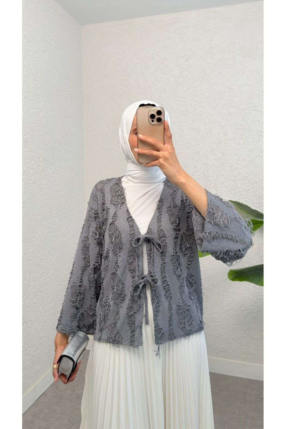 BisuModa SAKALLI JAKAR KUMAŞ BAĞLAMALI KİMONO