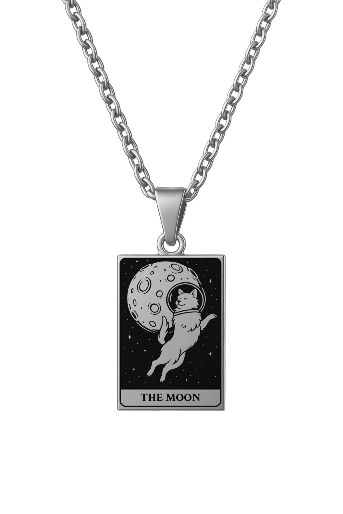 ArtinArt The Moon- Ay Köpek Tarot Kart | 316L Çelik Kolye