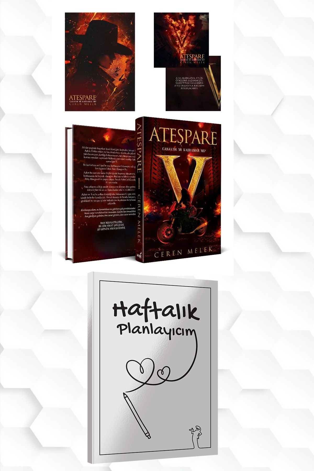 İndigo Kitap CİLTLİ-CEREN MELEK-ATEŞPARE 1 +HAFTALIK PLANLAYICIM (52 HAFTA) HEDİYE