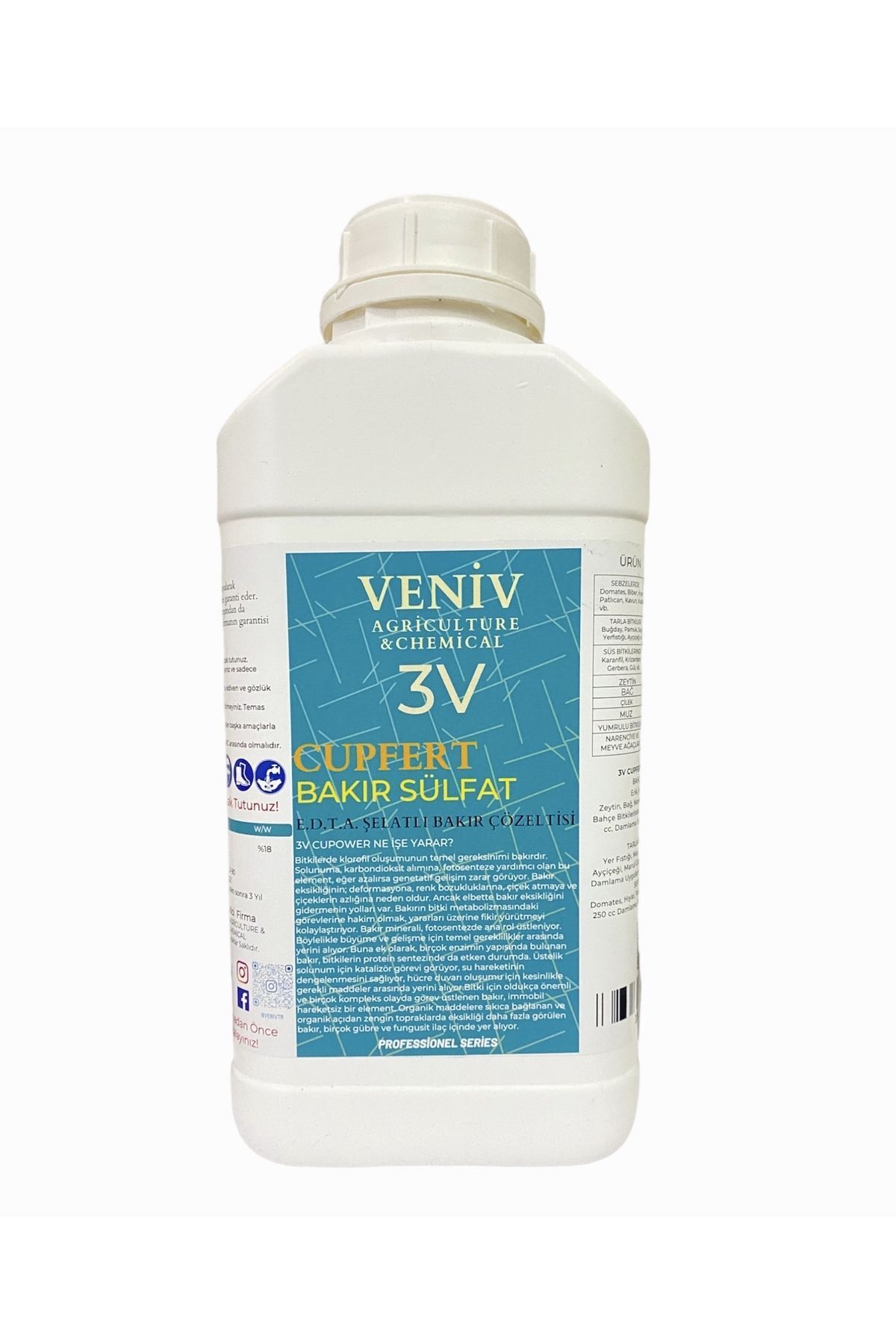 VENİV AGRİCULTURE 3v Cupfert Şelatlı Sıvı Çözeltisi %20 5l