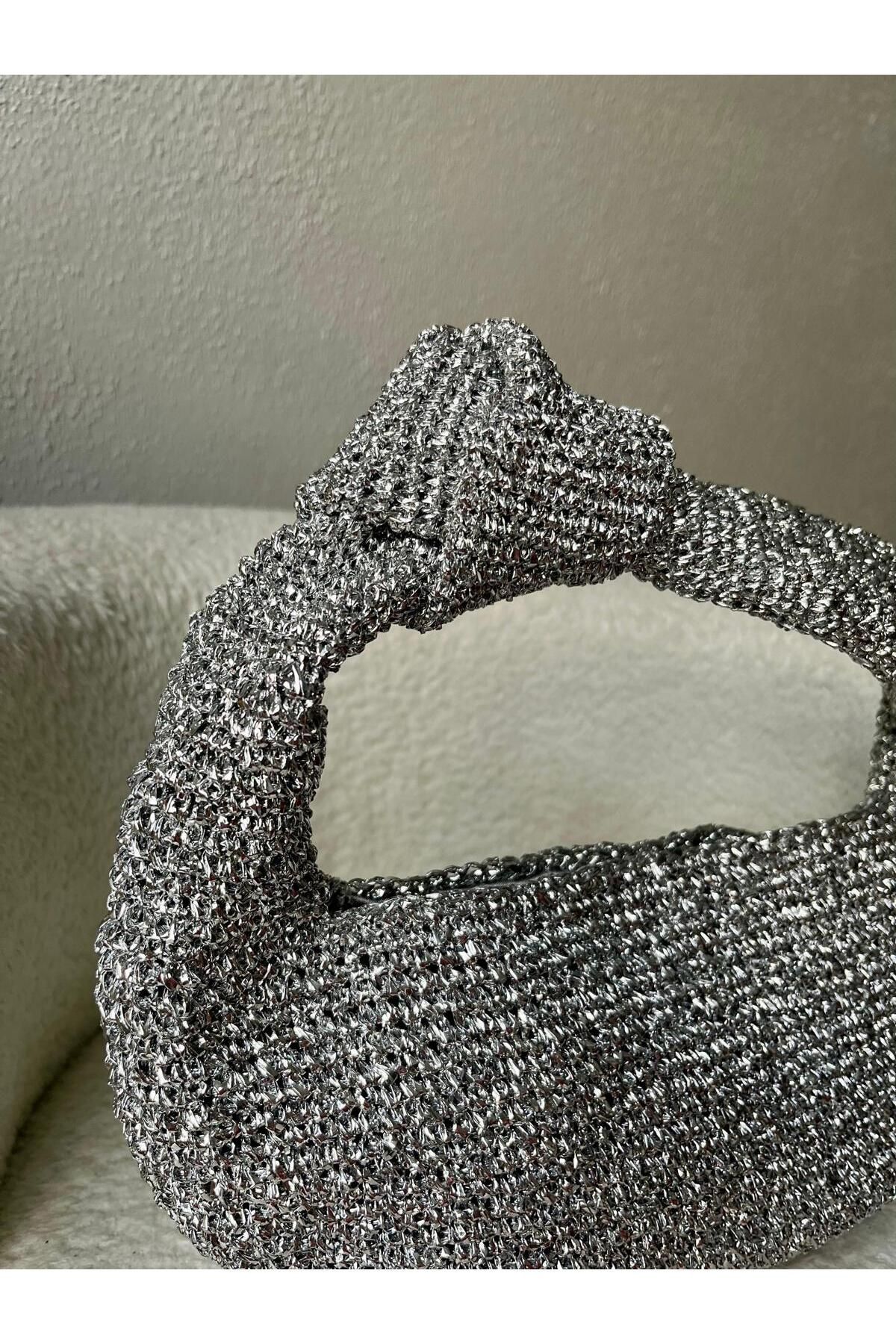Renkat Handmade Metalik El Çantası