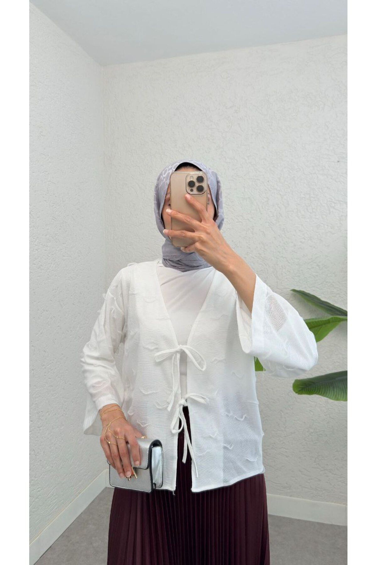 BisuModa SAKALLI JAKAR KUMAŞ BAĞLAMALI KİMONO