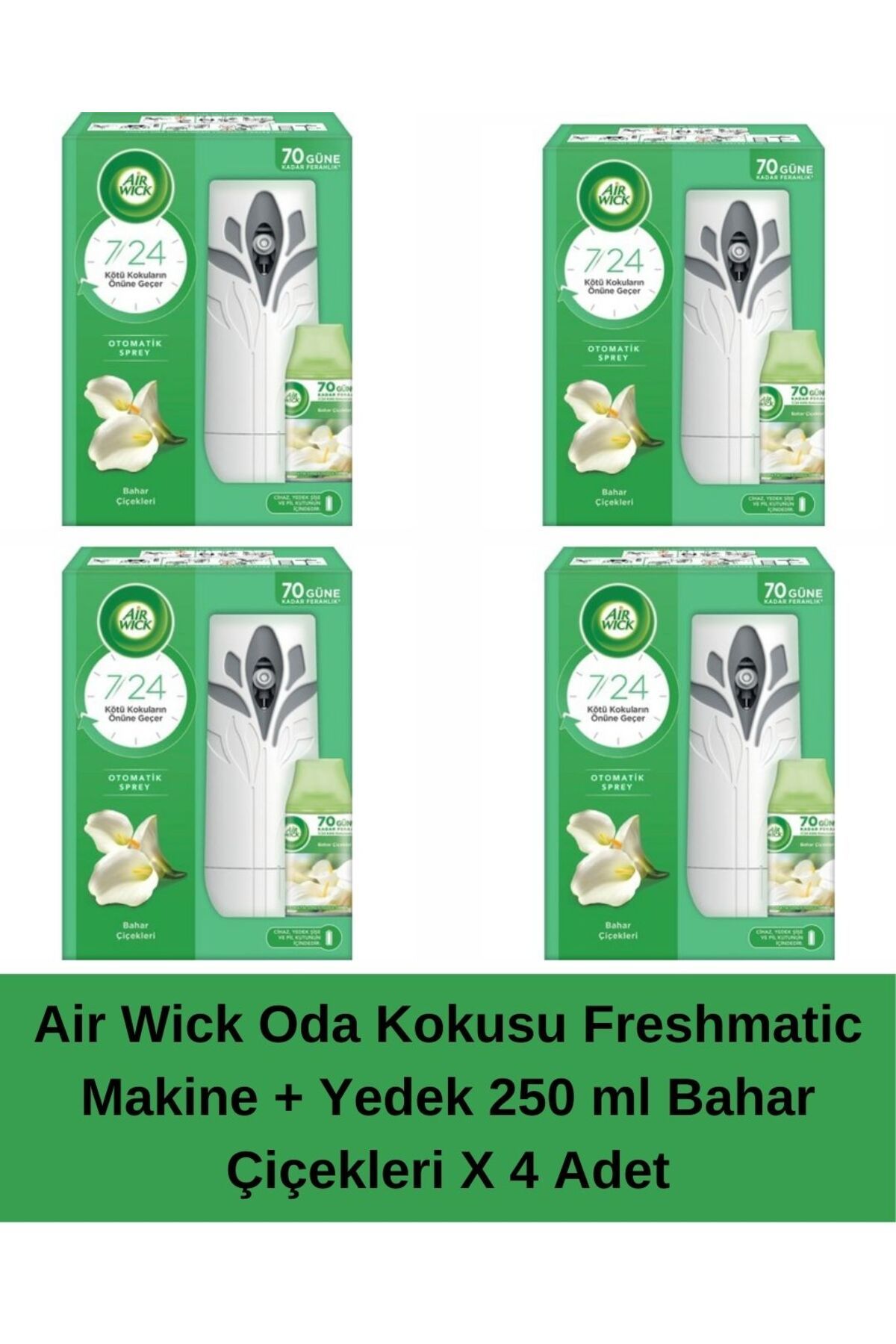 Air Wick Oda Kokusu Freshmatic Makine + Yedek 250 ml Bahar Çiçekleri X 4 Adet