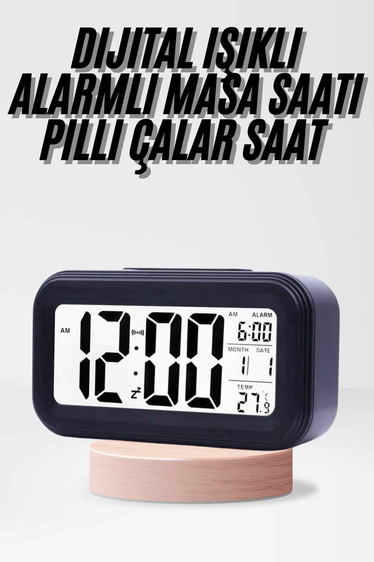 ASTRALTECH Dijital Işıklı Alarmlı Çalışma Masası Ekran Pilli Çalar Saat
