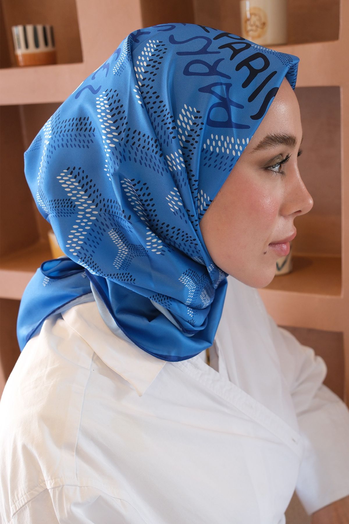 diorel Yazı Desen Twill Eşarp