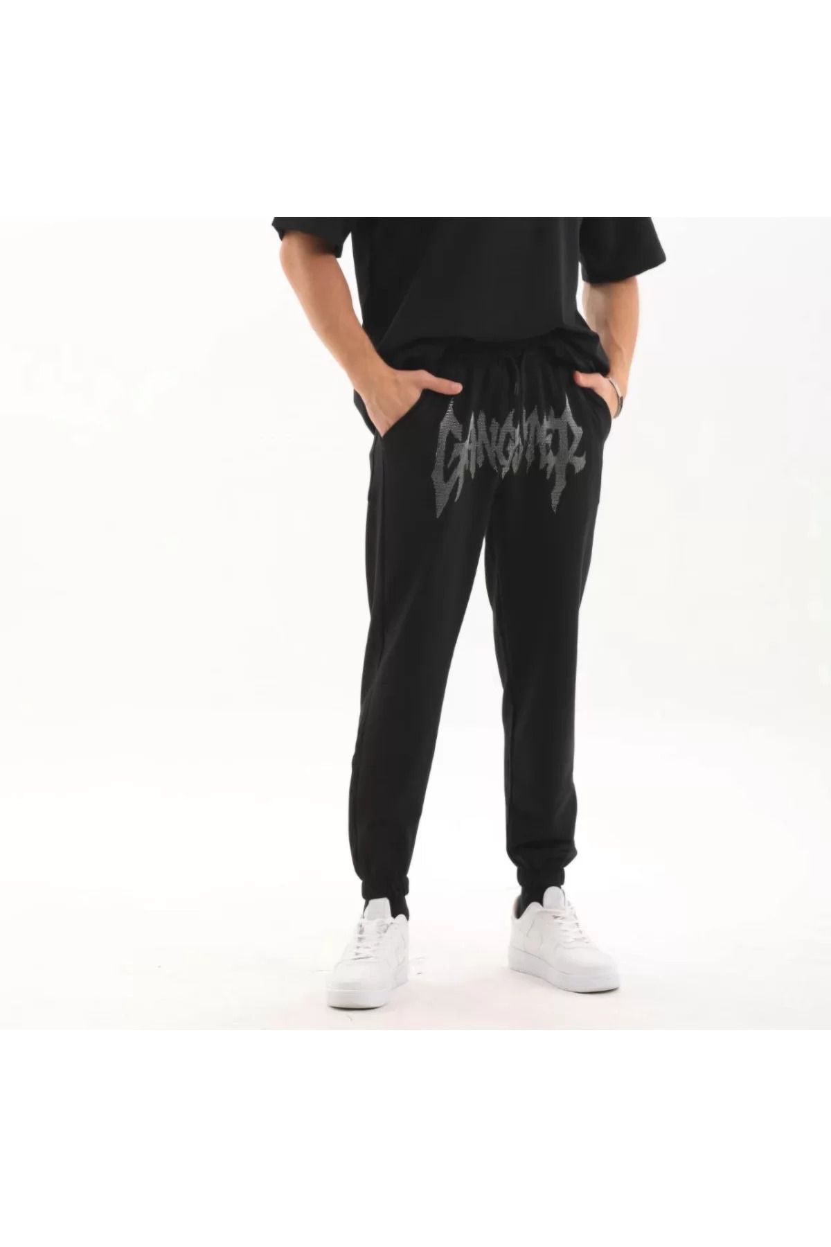 BBbutik İki İplik Likralı Penye Taş Detaylı Eşofman Altı