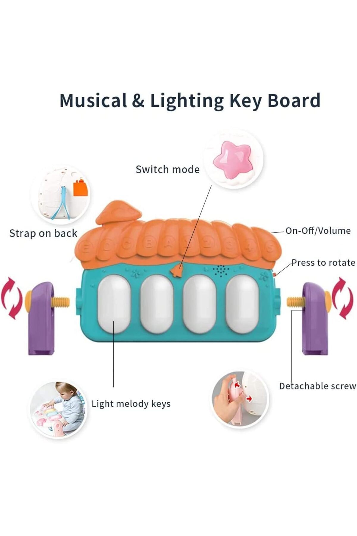 🎹🧸 بساط وسجادة لعب بيانو للأطفال حديثي الولادة 3×1 – موسيقى وألعاب ترفيهية وتنمية مهارات