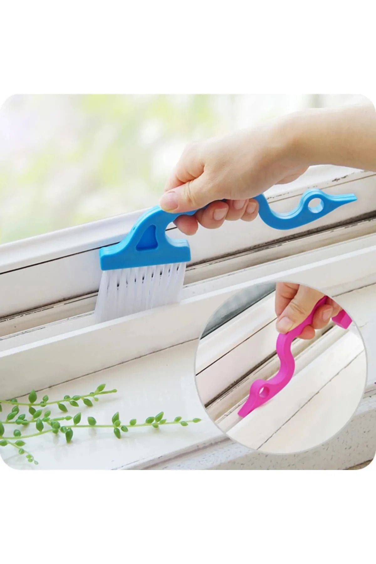 RED KİTCHEN Küçük Temizlik Fırçası Lavabo Banyo Cam Pencere Raylı Pencere Ince Ara Yer Dip Bucak Kuğu Şekilli