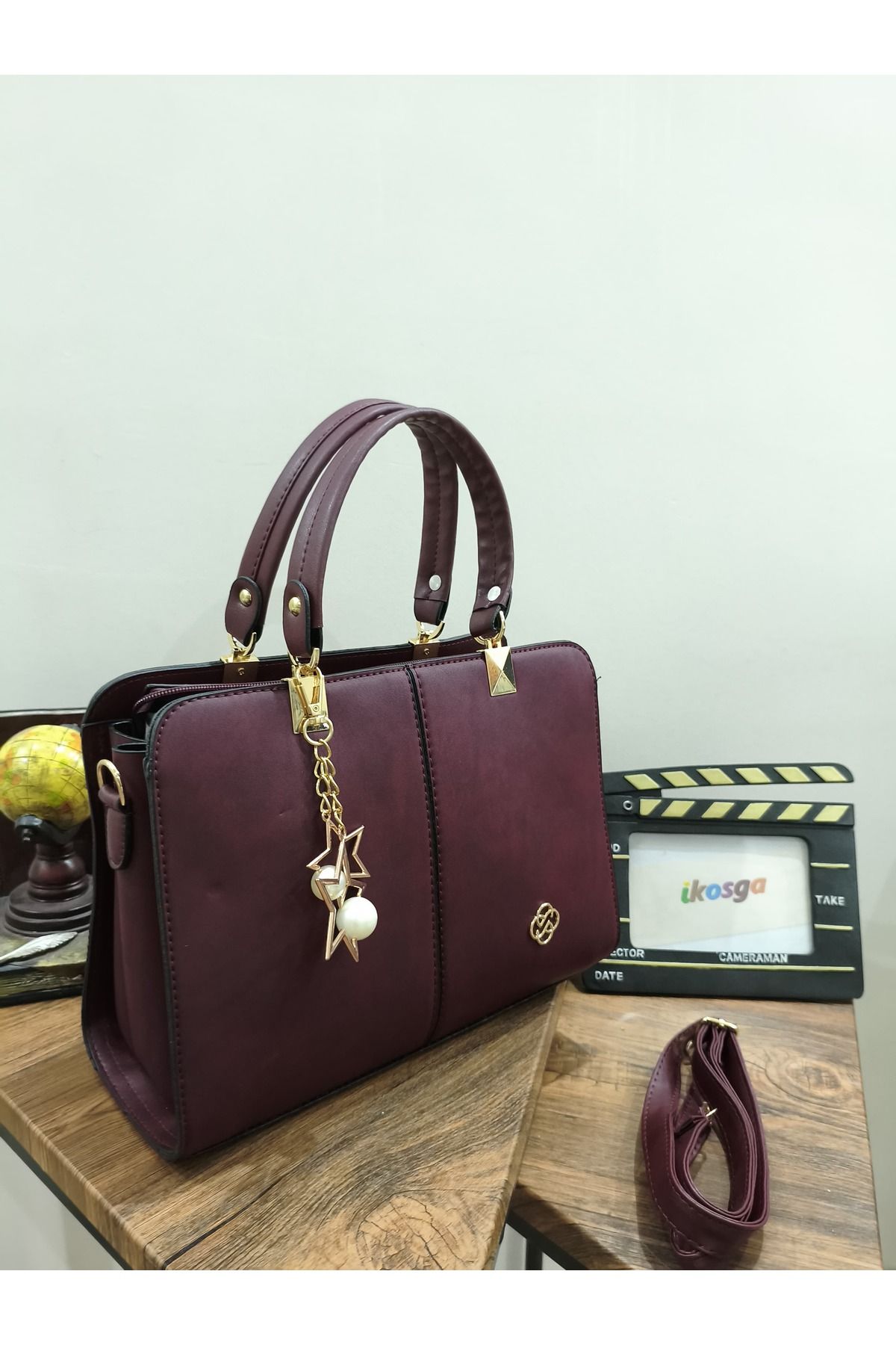 ikosga OMUZ VE KOL ÇANTASI 5 BÖLMELİ BORDO AYARLANABİLİR ASKILI EN: 29 CM BOY: 22 CM