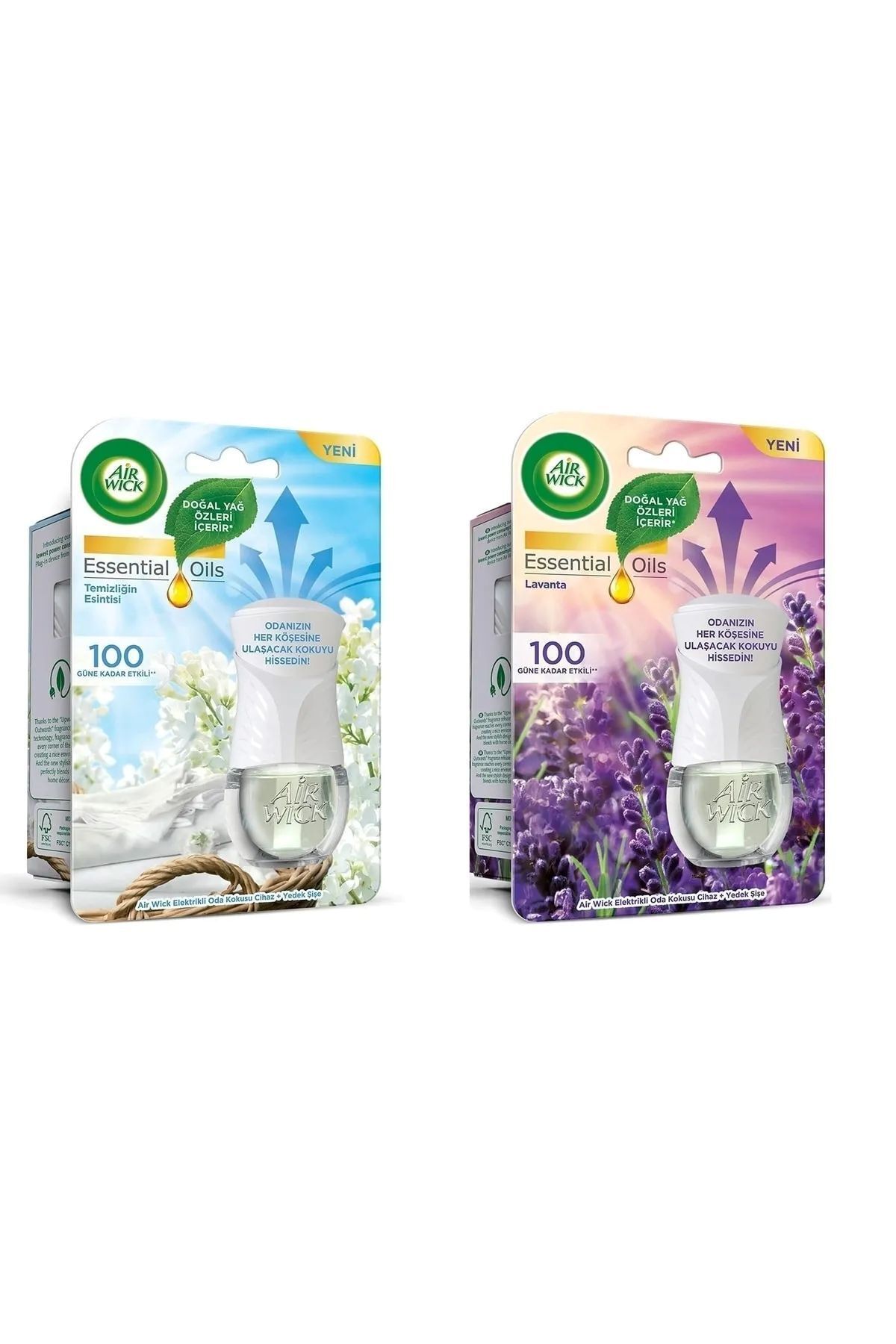 Air Wick Essential Oils Elektrikli Oda Kokusu Kit Set Lavanta+Temizliğin Esintisi (2 CİHAZ + 2 KOKU)