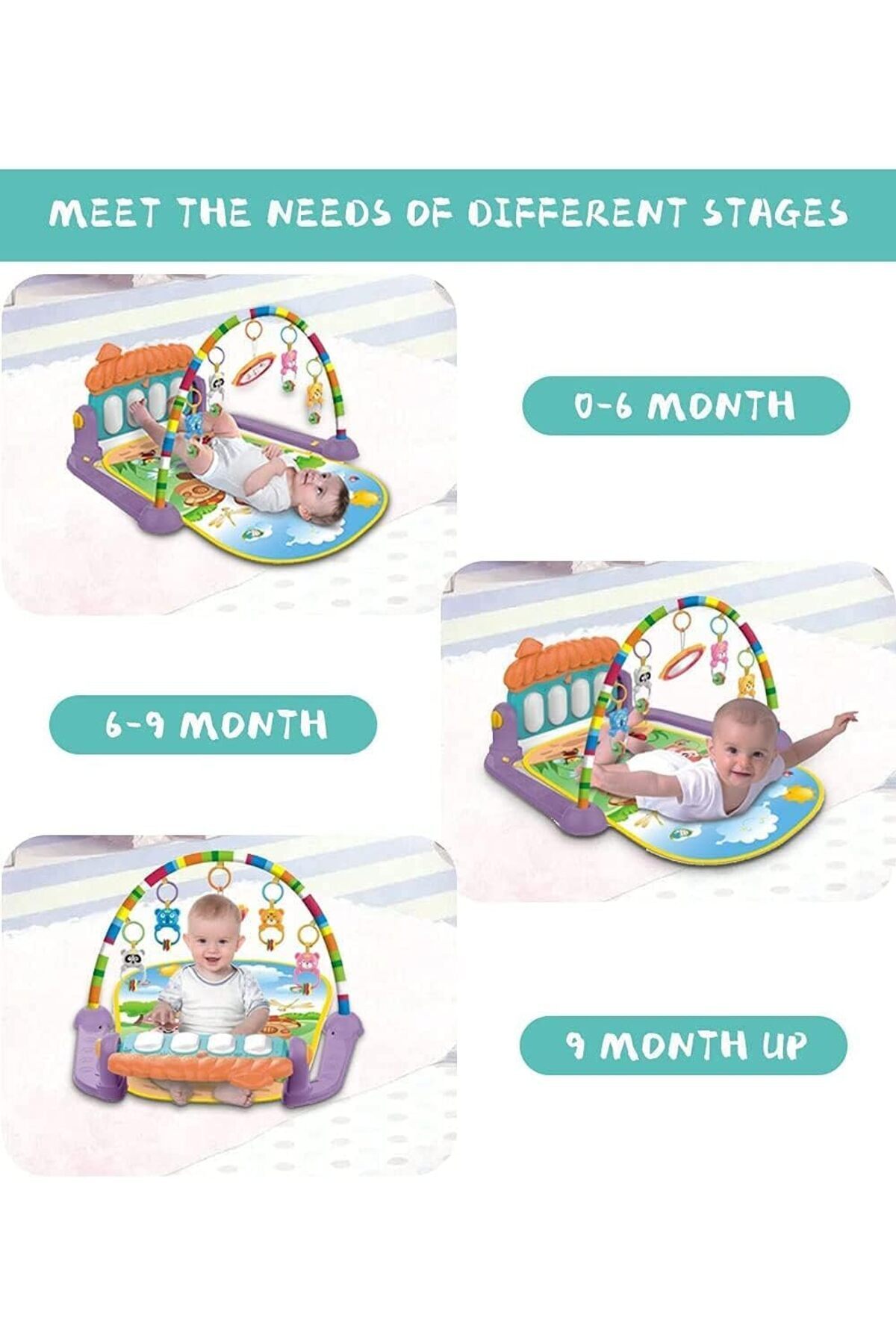 🎹🧸 بساط وسجادة لعب بيانو للأطفال حديثي الولادة 3×1 – موسيقى وألعاب ترفيهية وتنمية مهارات